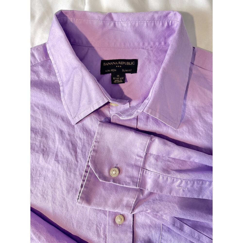 Banana Republic Men’s XL Lavender Slim Fit Non-Iron Dress Shirt